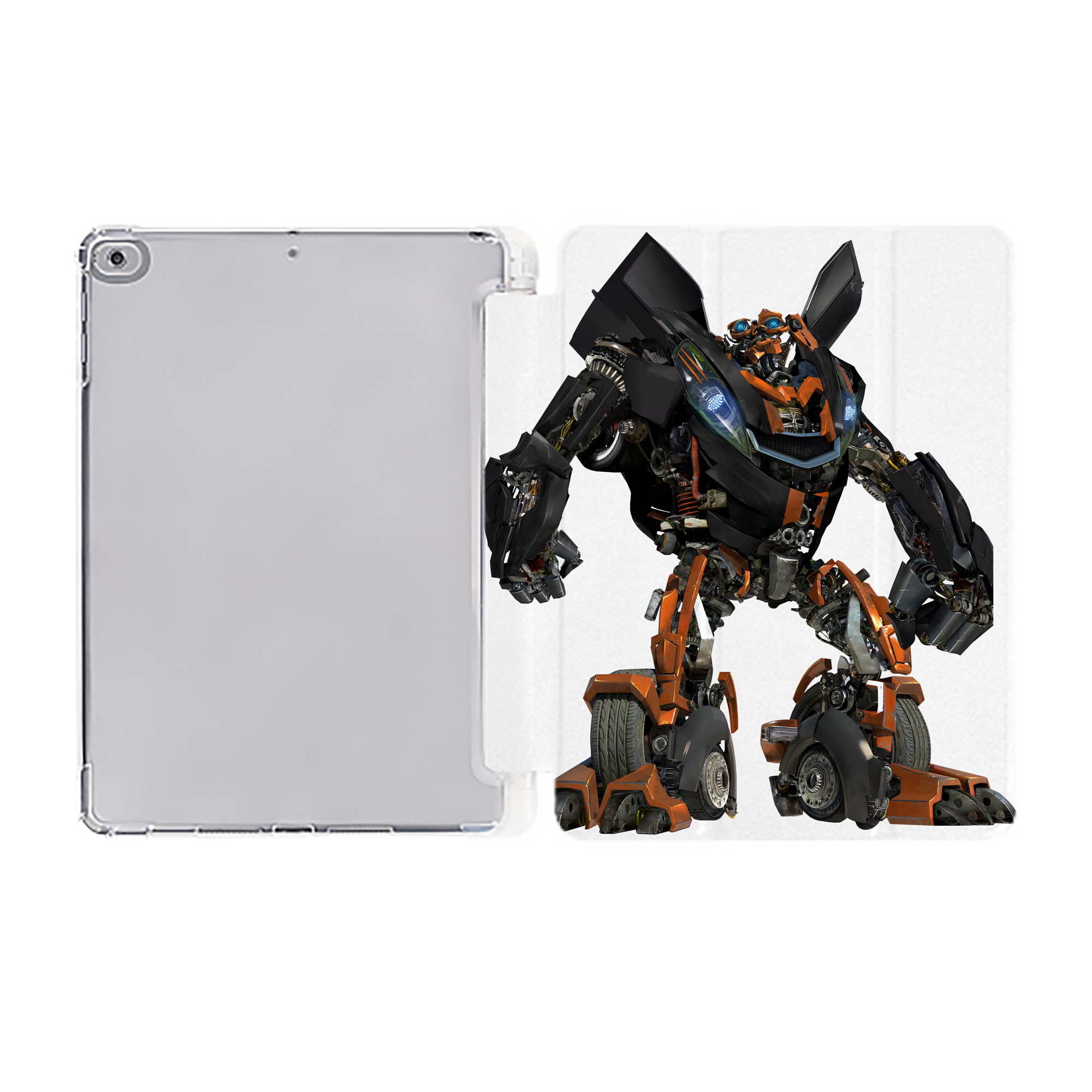 （画像用） Transformers トランスフォーマー IPad ケース ペン収納付き 三つ折りスタンド PUレザー×シリコン 対応機種9.5/10.5/10.9インチ